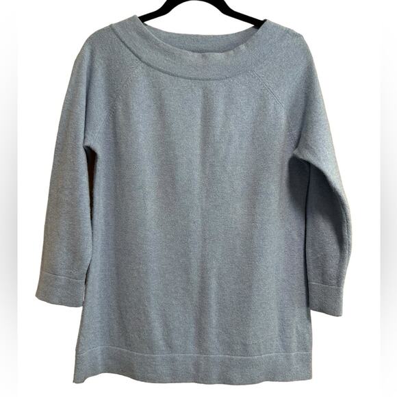 Charter Club 100% Cashmere 2-Ply Light Baby Blue Boatneck Size Large - Picture 1 of 4